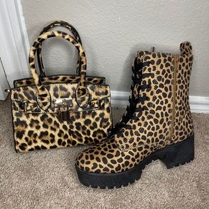 Cheetah boots and purse